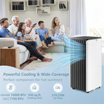 7100 BTU Portable Air Conditioner Cools 350 Sq.Ft. 3-in-1 AC Unit with Dehumidifier, Sleep Mode, Remote Control & Window Kit (10000 BTU Ashrae)