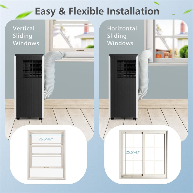 7100 BTU Portable Air Conditioner Cools 350 Sq.Ft. 3-in-1 AC Unit with Dehumidifier, Sleep Mode, Remote Control & Window Kit (10000 BTU Ashrae)