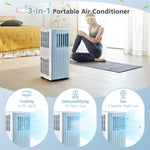 7100 BTU Portable Air Conditioner Cools 350 Sq.Ft. 3-in-1 AC Unit with Dehumidifier, Sleep Mode, Remote Control & Window Kit (10000 BTU Ashrae)