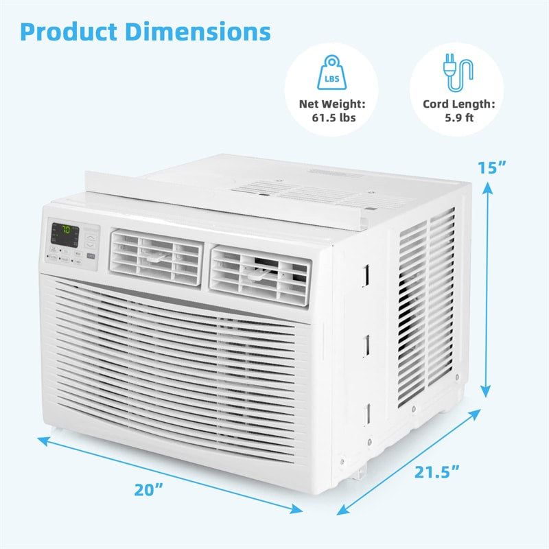 10000 BTU Quiet Window Air Conditioner Energy Efficient Electronic AC Unit Cools 450 Sq.Ft with Cool, Dry, Fan, Auto, ECO Mode & Remote Control