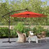 10FT Hanging Solar LED Umbrella Offset Patio Umbrella Outdoor Cantilever Umbrella Steel Market Umbrella with 40 Lights, Crank & Cross Base