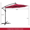 10FT Hanging Solar LED Umbrella Offset Patio Umbrella Outdoor Cantilever Umbrella Steel Market Umbrella with 40 Lights, Crank & Cross Base