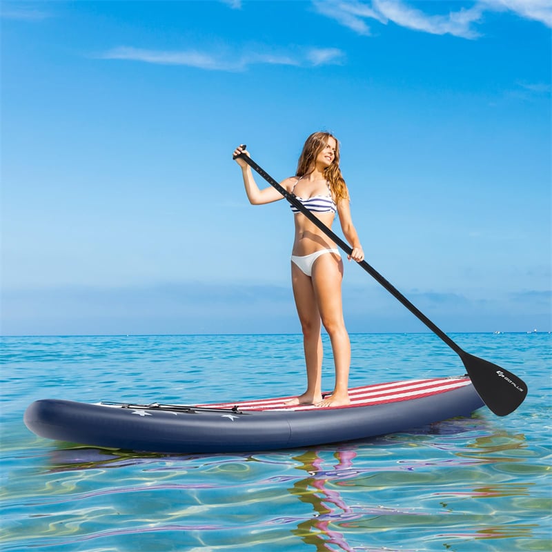 10' Inflatable Stand Up Paddle Board Portable SUP Board for Youth Adults with Adjustable Paddle, 5 D Rings, Backpack, Hand Pump & Repair Kit