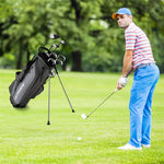 10 Pieces Men's Complete Golf Club Set Right Hand Golf Club Package Set with 460cc Alloy #1 Driver & Portable Stand Bag