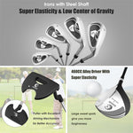 10 Pieces Men's Complete Golf Club Set Right Hand Golf Club Package Set with 460cc Alloy #1 Driver & Portable Stand Bag