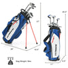 10 Pieces Men's Complete Golf Club Set Right Hand Golf Club Package Set with 460cc Alloy #1 Driver & Portable Stand Bag