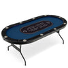 10-Player Poker Table Foldable Casino Leisure Table Card Game Table Texas Holdem Table with LED Lights, Cup Holder & 4 USB Ports