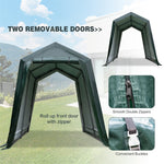 10' x 10' Heavy Duty Enclosed Carport Car Canopy Portable Garage Shelter Outdoor Storage Tent with Sidewalls & Waterproof Ripstop Cover