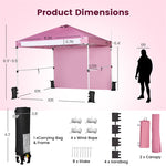 10' x 10' Commercial Pop Up Canopy Tent Folding Instant Market Tent Outdoor Event Tent with Sidewalls, 2 Hanging Bars & Banner Strip