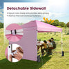 10' x 10' Commercial Pop Up Canopy Tent Folding Instant Market Tent Outdoor Event Tent with Sidewalls, 2 Hanging Bars & Banner Strip