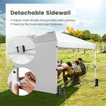 10' x 10' Commercial Pop Up Canopy Tent Folding Instant Market Tent Outdoor Event Tent with Sidewalls, 2 Hanging Bars & Banner Strip