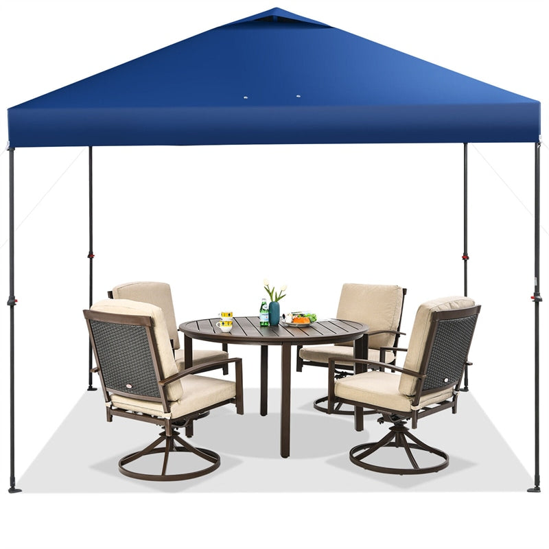 10' x 10' Pop Up Canopy Tent Easy Set-up Instant Canopy Outdoor Folding Tent Adjustable Height Sun Shelter with Center Lock & Carry Bag