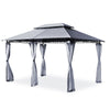 10' x 13' Steel Frame Gazebo 2-Tier Patio Gazebo Canopy Tent Shelter with Removable Netting & 130 Sq.Ft Shade for Outdoor Garden Yard