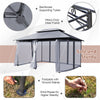 10' x 13' Steel Frame Gazebo 2-Tier Patio Gazebo Canopy Tent Shelter with Removable Netting & 130 Sq.Ft Shade for Outdoor Garden Yard