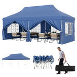 10 x 20 FT Pop Up Canopy Easy Setup Instant Canopy Tent Portable Outdoor Wedding Party Canopy Tent with 6 Sidewalls & Carry Bag