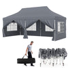 10 x 20 FT Pop Up Canopy Easy Setup Instant Canopy Tent Portable Outdoor Wedding Party Canopy Tent with 6 Sidewalls & Carry Bag