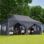 10 x 20 FT Pop Up Canopy Easy Setup Instant Canopy Tent Portable Outdoor Wedding Party Canopy Tent with 6 Sidewalls & Carry Bag