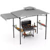 10.5 x 5FT Grill Gazebo 2-Tier Barbecue Gazebo with Side Awning & 2 Shelves, Outdoor Grill Gazebo Canopy for Backyard Garden Poolside