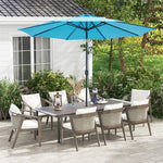 10FT Patio Umbrella Outdoor 6 Ribs Steel Market Table Umbrella with Push Button Tilt & Crank for Garden Backyard Deck Pool