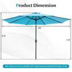 10FT Patio Umbrella Outdoor 6 Ribs Steel Market Table Umbrella with Push Button Tilt & Crank for Garden Backyard Deck Pool