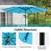 10FT Patio Umbrella Outdoor 6 Ribs Steel Market Table Umbrella with Push Button Tilt & Crank for Garden Backyard Deck Pool