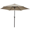 10FT Patio Umbrella Outdoor 6 Ribs Steel Market Table Umbrella with Push Button Tilt & Crank for Garden Backyard Deck Pool