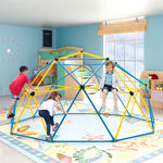 10FT Climbing Dome with Swing, Geometric Dome Climber Indoor Outdoor Jungle Gym Monkey Bar Climbing Toys for Kids Toddlers