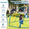 10FT Climbing Dome with Swing, Geometric Dome Climber Indoor Outdoor Jungle Gym Monkey Bar Climbing Toys for Kids Toddlers