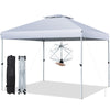 10' x 10' Pop Up Canopy Tent 2-Tier Outdoor Instant Folding Shelter Canopy with Center Lock & Wheeled Carry Bag