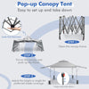 10 x 17.6 FT Pop-up Canopy Tent 2 Tier Outdoor Canopy Easy Setup Instant Tent with Adjustable Dual Awnings & Wheeled Bag