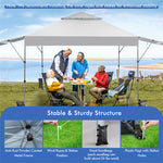 10 x 17.6 FT Pop-up Canopy Tent 2 Tier Outdoor Canopy Easy Setup Instant Tent with Adjustable Dual Awnings & Wheeled Bag