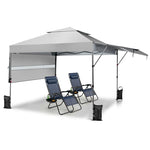 10 x 17.6 FT Pop-up Canopy Tent 2 Tier Outdoor Canopy Easy Setup Instant Tent with Adjustable Dual Awnings & Wheeled Bag