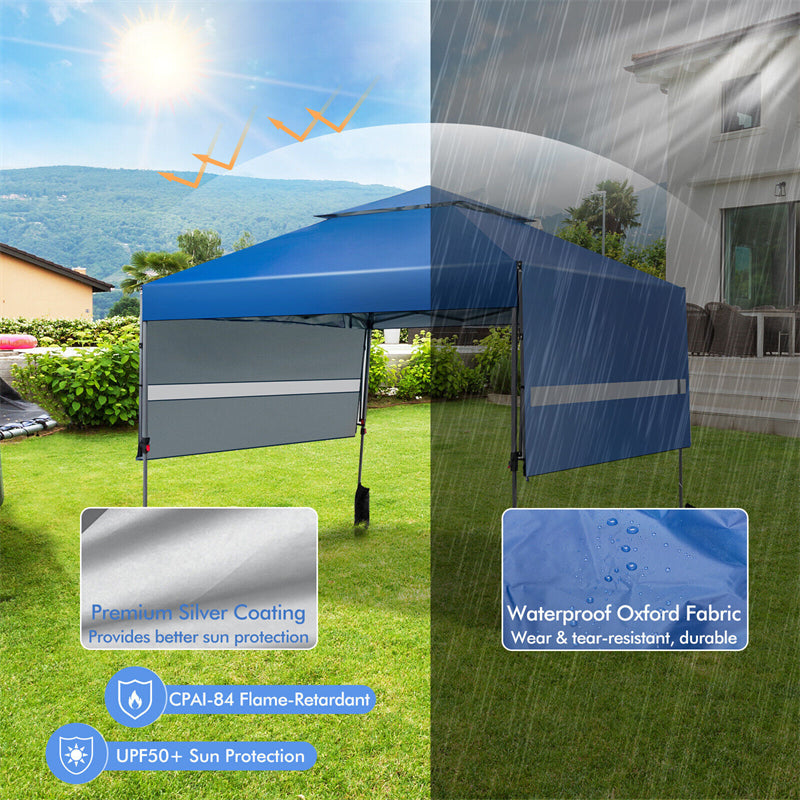 10 x 17.6 FT Pop-up Canopy Tent 2 Tier Outdoor Canopy Easy Setup Instant Tent with Adjustable Dual Awnings & Wheeled Bag