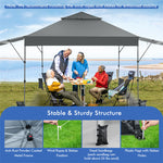 10 x 17.6 FT Pop-up Canopy Tent 2 Tier Outdoor Canopy Easy Setup Instant Tent with Adjustable Dual Awnings & Wheeled Bag