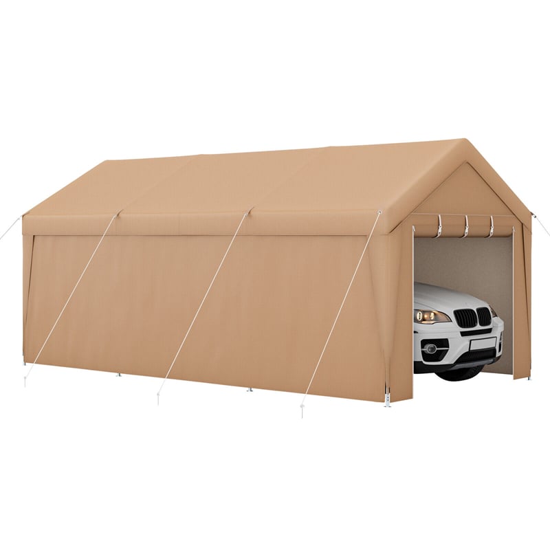 10' x 20' Heavy Duty Carport Car Canopy Portable Garage Car Shelter Outdoor Storage Tent with Removable Sidewalls & 2 Roll-up Zippered Doors