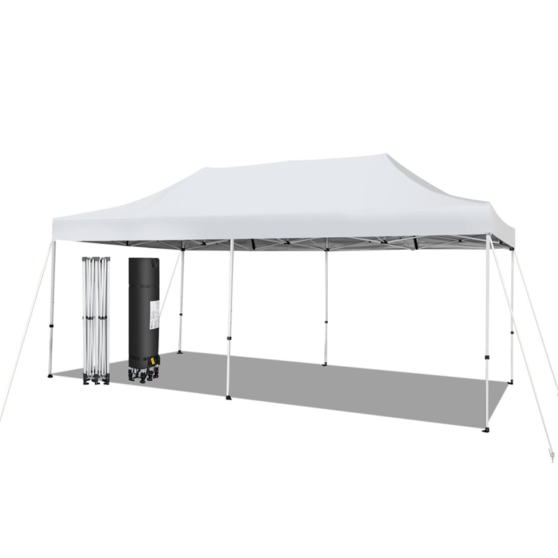 10x20FT Pop-Up Canopy UPF 50+ Outdoor Instant Canopy Tent Sun Shelter with Wheeled Carrying Bag