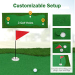 10 x 3.3FT Golf Putting Green Large Professional Golf Training Mat Indoor Outdoor Putting Practice Mat with Artificial Grass Turf, 3 Holes & Flags