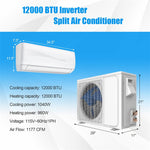 12000 BTU Ductless Mini Split Air Conditioner & Heater, 20 SEER2 115V Wall-Mounted Inverter AC Unit with Heat Pump & Installation Kit