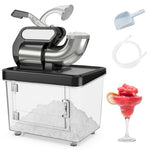 Commercial Shaved Ice Machine 660LBS/H 300W ETL-Approved Electric Ice Crusher with Dual Blades, Safety On/Off Switch, Home Snow Cone Machine