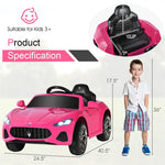 Kids Ride On Car Licensed Maserati 12V Battery Powered Electric Car with Remote Control & Lights, Pink Ride On Toys for Boys Girls Gift