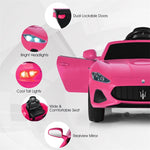 Kids Ride On Car Licensed Maserati 12V Battery Powered Electric Car with Remote Control & Lights, Pink Ride On Toys for Boys Girls Gift