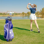 12 Pieces Women’s Complete Golf Club Set Right Hand Golf Club Package Set 460CC #1 Driver with Portable Golf Cart Bag & Rain Hood