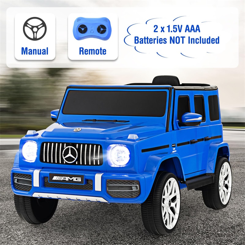 Kids Ride On Car 12V Licensed Mercedes-Benz G63 Electric Vehicle with Remote Control, Double Open Doors, Battery Powered Riding Toy