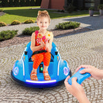 12V Electric Kids Ride on Bumper Car 360° Spin Dual Joysticks with Remote Control, Flashing LED Light & Music