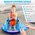 12V Electric Kids Ride on Bumper Car 360° Spin Dual Joysticks with Remote Control, Flashing LED Light & Music