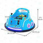 12V Electric Kids Ride on Bumper Car 360° Spin Dual Joysticks with Remote Control, Flashing LED Light & Music