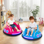 12V Electric Kids Ride on Bumper Car 360° Spin Dual Joysticks with Remote Control, Flashing LED Light & Music