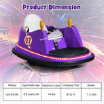 Toddler Bumper Car 12V Kids Electric Ride On Bumper Car 360° Spin Race Toy Vehicle with Remote Control, Flashing Lights & Dual Joysticks