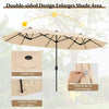 13FT Double-sided Patio Umbrella Extra Large Twin Table Umbrella Outdoor Market Umbrella with Crank Handle & Umbrella Base