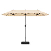 13FT Double-sided Patio Umbrella Extra Large Twin Table Umbrella Outdoor Market Umbrella with Crank Handle & Umbrella Base